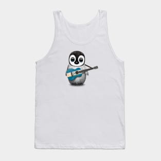 Baby Penguin Playing Honduras Flag Guitar Tank Top